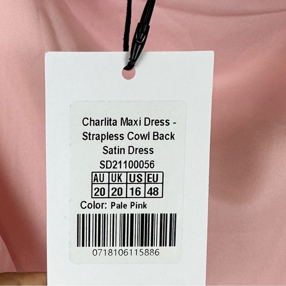 Charlita Strapless Cowl Back Satin Maxi Dress Women’s Sz 16 NWT - Picture 7 of 13